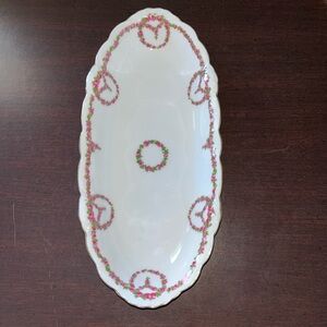Vtg “Louvre" Bavaria Pink Rose WREATH & GARLAND Dish